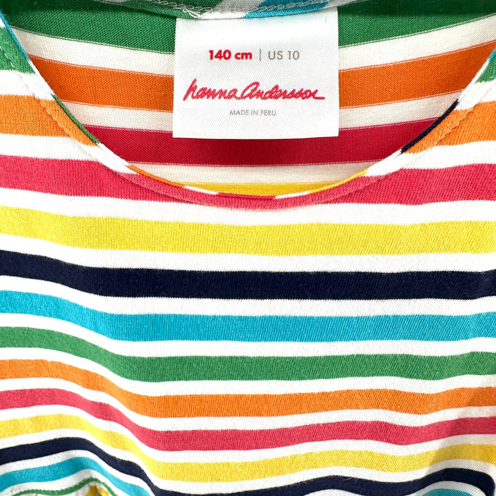 HANNA ANDERSSON Twirl Power Racerback RAINBOW STRIPE Summer Boho Dress GIRLS 10 - Picture 3 of 7